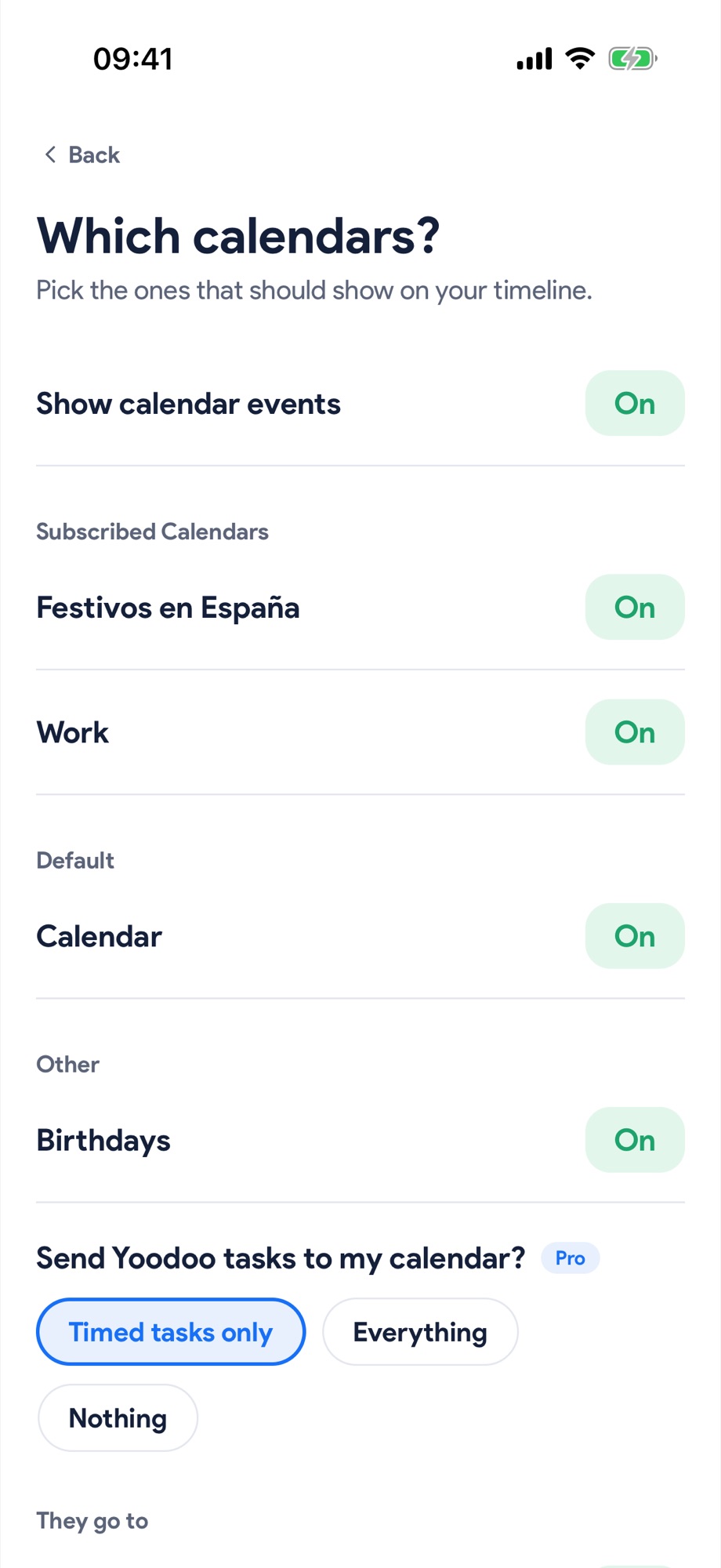 Pick which calendars show