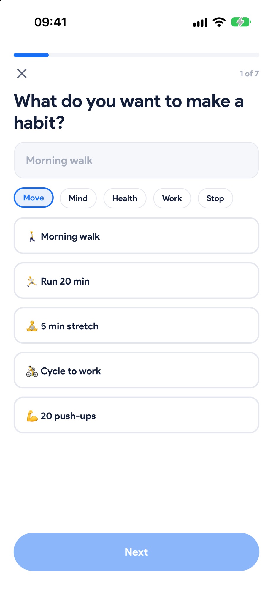 What do you want to make a habit?