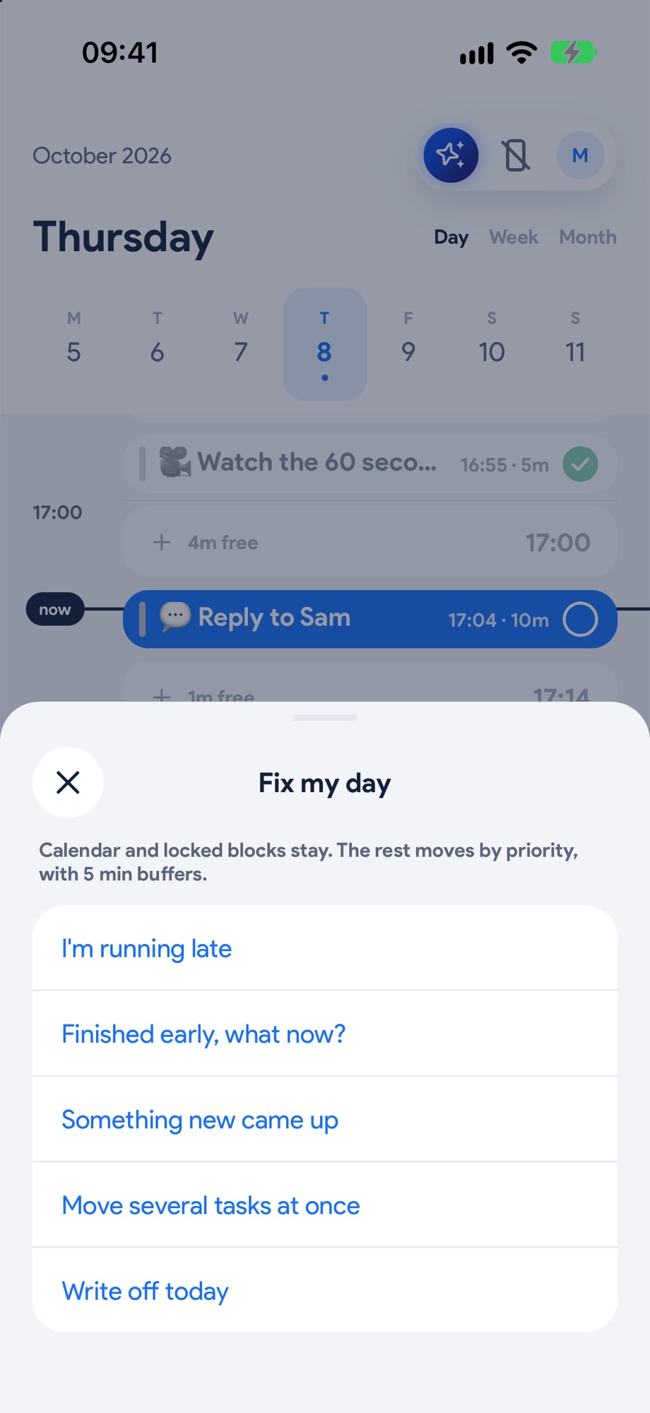 Running late? Fix my day
